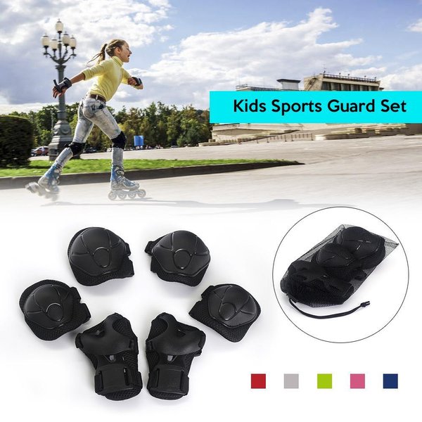 Lixada 6PCS Pulsera NiñOs JóVenes Ciclismo Patinaje Sobre Ruedas Patineta Codo Rodilla Manos MuñEca Seguridad ProteccióN Color Rosa-image