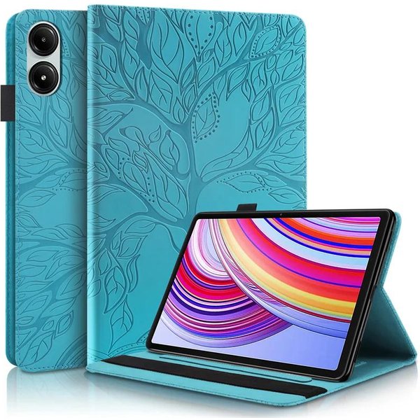 Dla Redmi Pad Pro Poco Pad 12.1 Pokrowiec Na Tablet Drzewo WytłAczany Portfel Z Podstawką Etui Funda Dla Poco Pad Pokrowiec Na Tablet Poco Pad 12.1 Niebieski-image