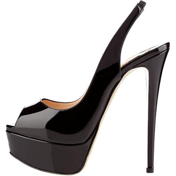 Damskie SandałY Seksowne 14Cm Super Wysokie Obcasy Odkryte Palce SandałY Na Platformie Gladiator Impreza Sukienka Czerwone Buty ŚLubne 38 Czarny-image