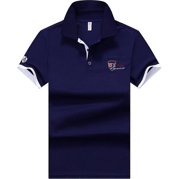 MęSka Koszulka Polo BawełNiana Koszulka Z KróTkim RęKawem Marki Letnie Koszulki Sportowe Golftennis Koszulka Polo MęSka XXL Niebieski-image