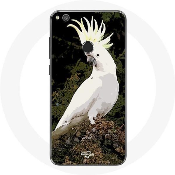 Funda Para Huawei P8 Lite 2017 Cacatuas Loros Blanco Sobre El áRbol-image
