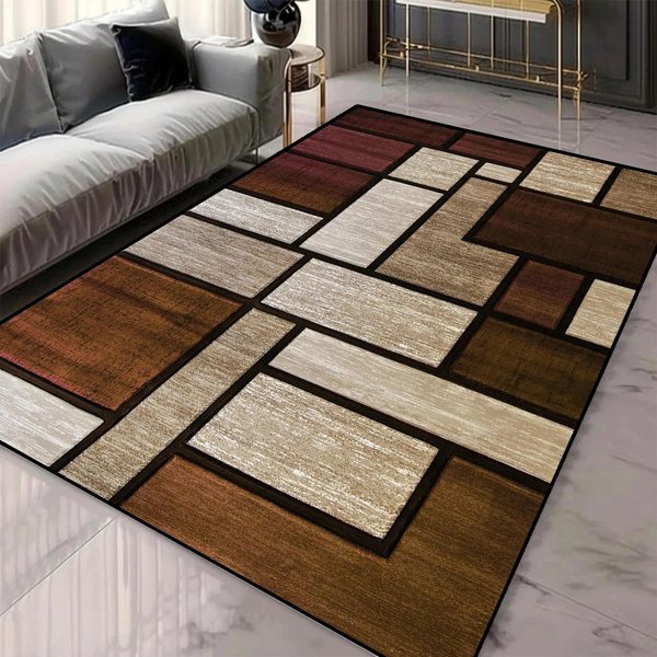 Dywan W Stylu Nordyckim Ze Wzorem Geometrycznym Dywan Do Salonu Do DużEgo Pokoju MożNa Prać W Pralce AntypośLizgowy Europejski Dywan Z Imitacji Kaszmiru 40X60CM-image
