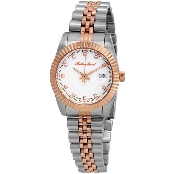 Reloj Mathey-Tissot Mathy III De Cuarzo En Acero Inoxidable De Dos Tonos Y Esfera Blanca D810RA Para Mujer Blanco-image