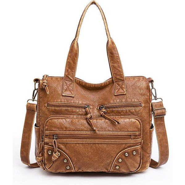 Nuevo Bolso De Mano Retro MarróN OtoñO Para Mujer Bolso Tote Grande Para Mujer Bolso De Hombro Estilo Europeo Y Americano Brown-image