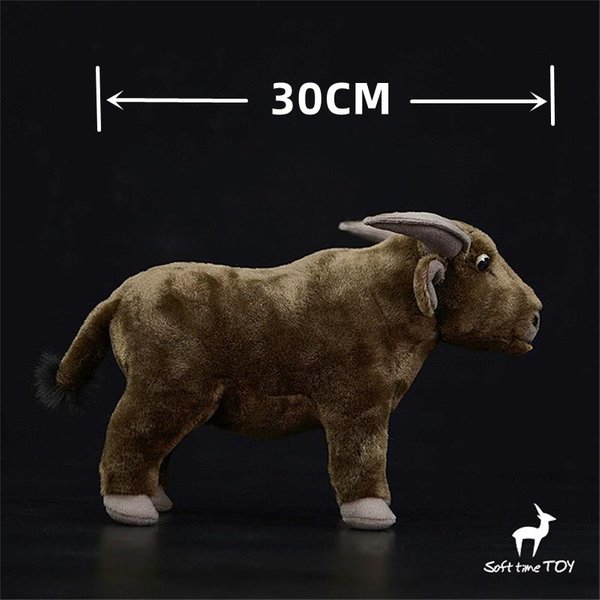 Bisonte Realista Alta Fidelidad Peluche De Bisonte Buey De Agua Peluches Animales Realistas SimulacióN Ganado Juguete De Peluche Para NiñOs-image