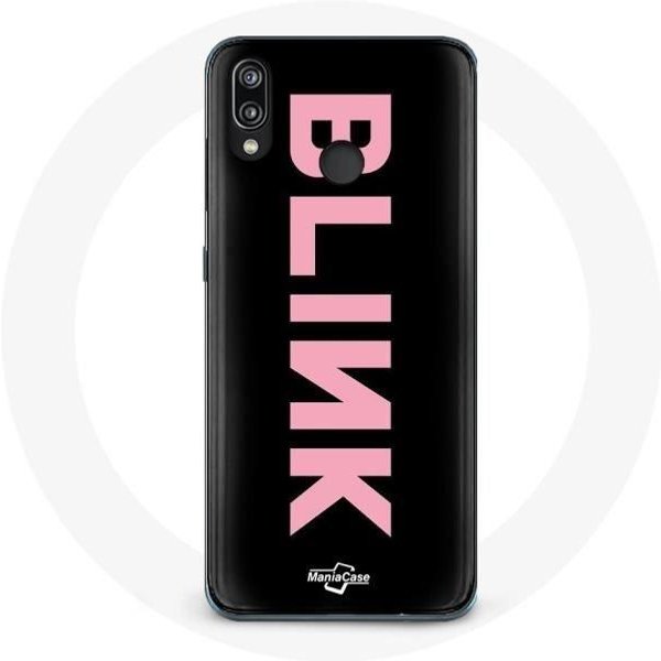 Funda Para Huawei P20 Lite Blink Fandom Blackpink Logo Fondo Rosa Negro-image
