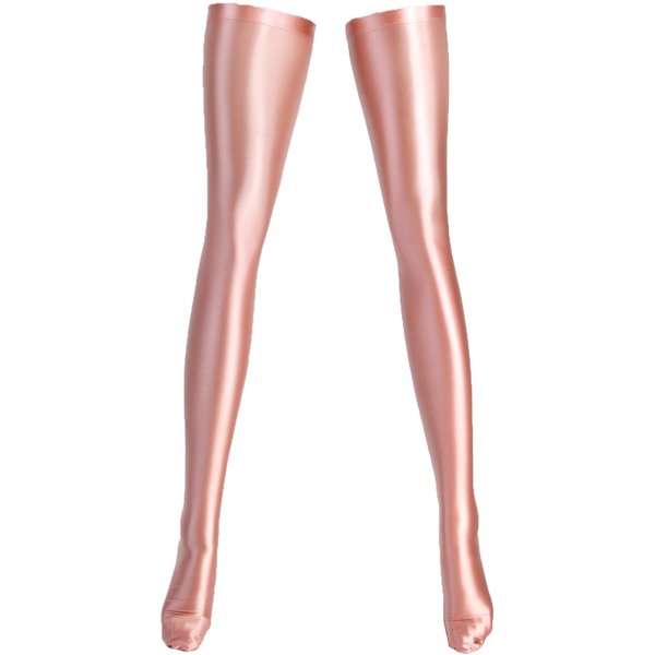 Calcetines Satinados Brillantes Xclocknyoung Calcetines EláSticos De Seda De Alto Aceite Lisos Calcetines De Tejido Satinado Brillante Medias Hasta La Rodilla 3XL White-image