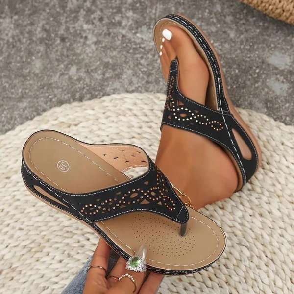 Sandalias OrtopéDicas Para Mujer, Zapatillas De Suela Gruesa, Antideslizantes, Adecuadas Para Uso Diario, Zapatos De Playa Al Aire Libre, Chanclas Informales, Sandalias Romanas 38 Beige-image