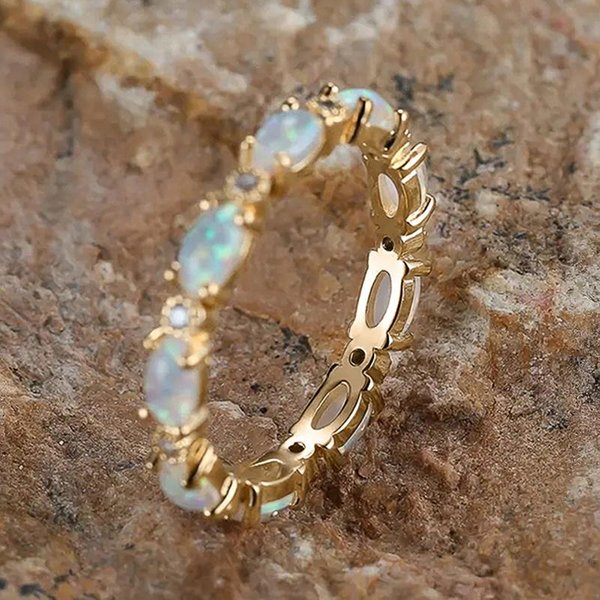 Anillo De Dedo Huitan De ImitacióN De óPalo Ovalado Para Mujer, 3 Colores MetáLicos, Uso Diario, Accesorios Elegantes, Bonito Regalo Para NiñAs, JoyeríA Llamativa 9-image