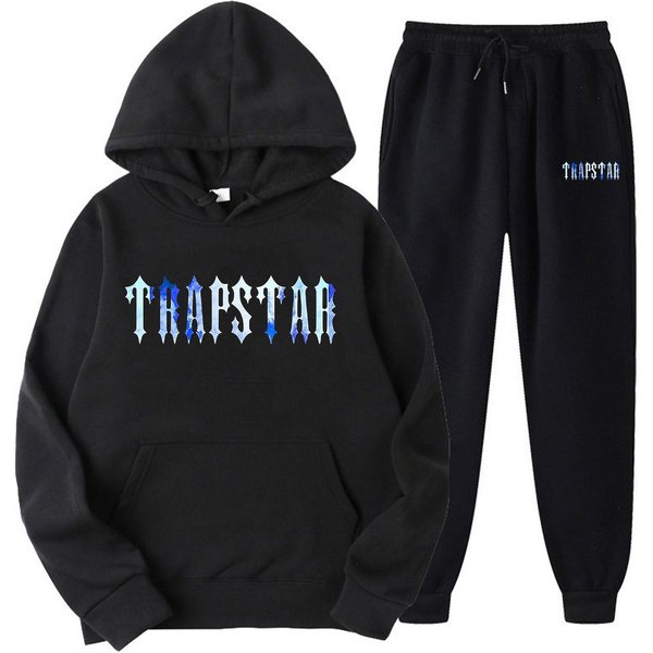 Conjunto Deportivo Con Capucha Para Hombre Y Mujer Unisex De Dos Piezas Ropa Para Correr Sudaderas Con Capucha De Manga Larga Sudadera+Pantalones De CháNdal M Negro-image