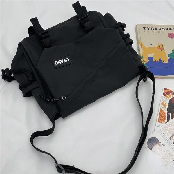 Torebki Nylonowe Torba Na Ramię O DużEj PojemnośCi Torby Crossbody Dla Nastolatek Dziewczyny MężCzyźNi Torba Harajuku Torby Szkolne Dla UcznióW Sac Czarny-image