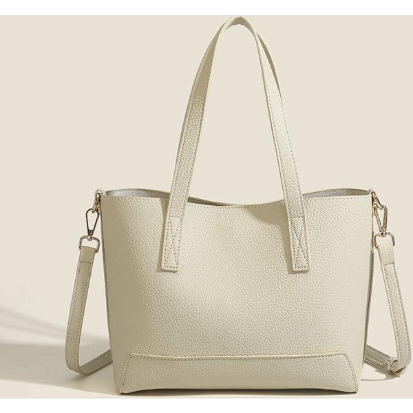 Bolso De Mujer, Bolso Tote, Bolso VersáTil Para Madre E Hijo, Bolso De Gran Capacidad, Bolso De Mano Con Textura De Lichi, Bolso Bandolera Beige-image