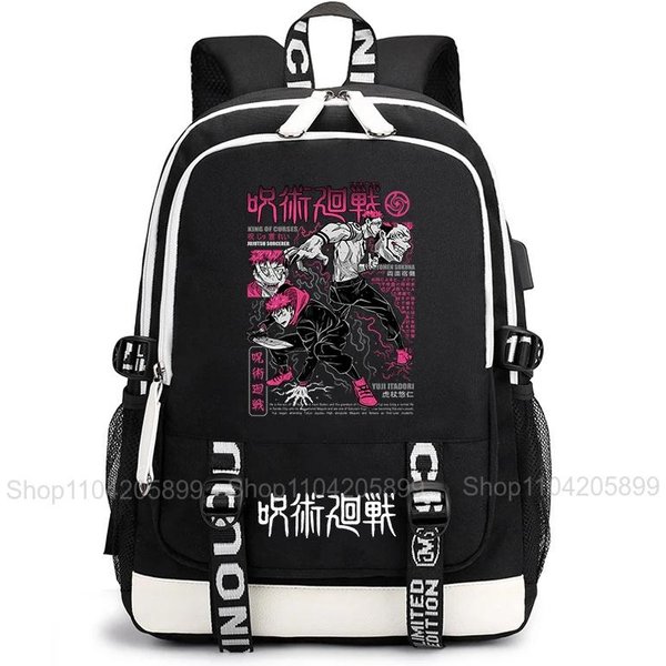 Mochila Jujutsu Kaisen Anime Mochila Estudiante Casual Bolso Escolar Regalo NiñOs NiñAs Bolso Para Libros Ligero Viaje Diario Rucksack-image