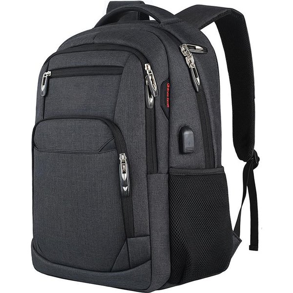MęSki Plecak PodróżNy Wielofunkcyjny 17'' Plecak Na Laptopa Z USB Torba Biznesowa Oxford Outdoor Wodoodporny Plecak 17 Inches Gray-image