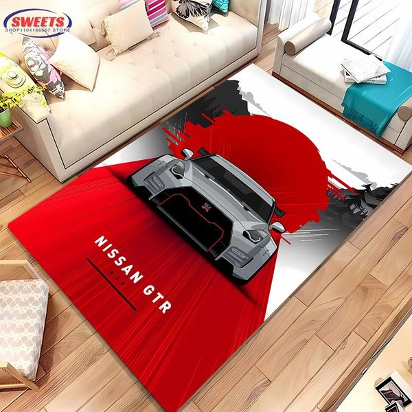 Dywan 3D HD Z Klasycznym Samochodem WyśCigowym Gtr, Dywan Do Salonu, Sypialni, Pod Sofę, Wycieraczka, Dywan Dekoracyjny, Mata PodłOgowa AntypośLizgowa Alfombra 40X60Cm (16X24In)-image
