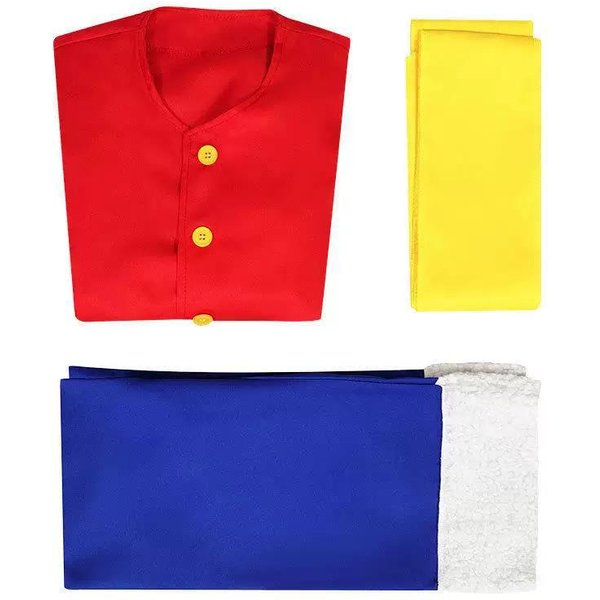 Kostium Cosplay Monkey D. Luffy Z One Piece, Czerwona Kurtka Niebieskie Spodnie Ze SłOmkowym Kapeluszem, StróJ Halloweenowy Do Odgrywania RóL Anime Dla DorosłYch I Dzieci Xxxl BiałY-image