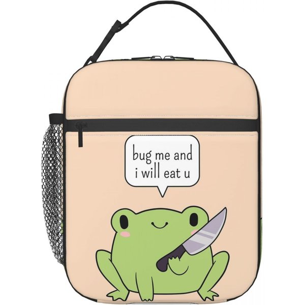 Urocza ŻAba Z NożEm Izolowana Torba Na Lunch Dla Kobiet Dzieci Szczelne Pojemniki Na ŻYwność Termiczny Lunchbox Torba One Size-image