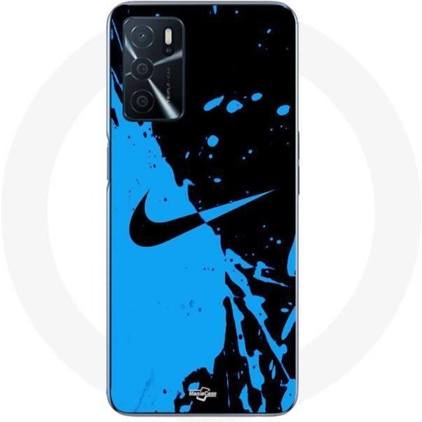 Coque Maniacase Pour Oppo A16S Nike Logo Couleur Noir Et Bleu-image
