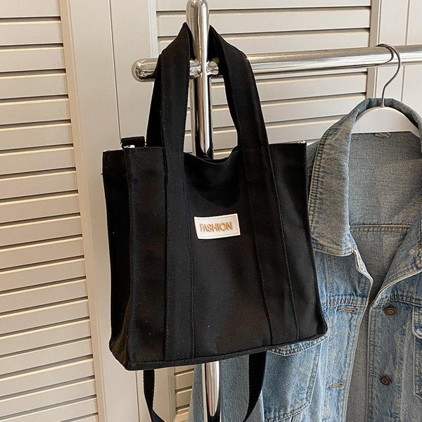 Bolso De Lona De Nicho Nuevo Moderno PortáTil PequeñO Cuadrado Para Mujer VersióN Coreana VersáTil Bolso De Hombro Cruzado-image