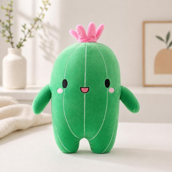 Juguete De Peluche De Cactus Lindo MuñEco Relleno De Planta Kawaii CojíN Suave Peluche De Dibujos Animados Regalo Para NiñOs HabitacióN Dormitorio DecoracióN Del Hogar 40Cm-image