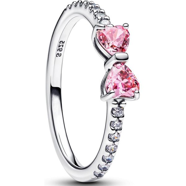 Nuevo Anillo De CorazóN Amor Rojo Rosa Con Lazo, ÓXido De Zirconio Y Esmalte, Plata 925, Anillos De Boda, JoyeríA Fina De Moda Para Mujer, Regalos 6-image