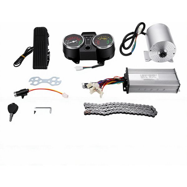 Zestaw Elektrycznego Silnika Bezszczotkowego DC 48V 2000W Elektryczny Silnik Bezszczotkowy Z Kontrolerem Tabela KodóW Pedał ŁAńCuch Do GokartóW-image