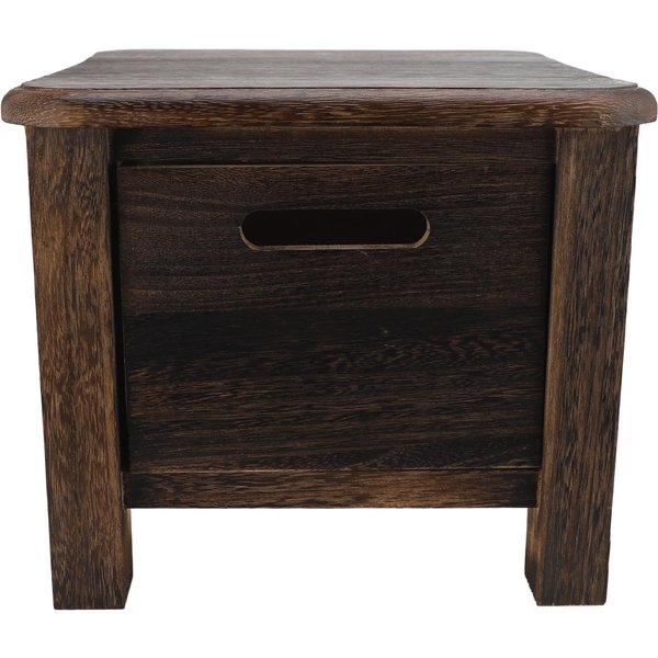 Drewniany Taboret Do Przechowywania Wszechstronny Taboret Do Zmiany ButóW Z Szufladą Nocny Stolik Do Przedpokoju Sypialni 30X30X25Cm Czarny-image