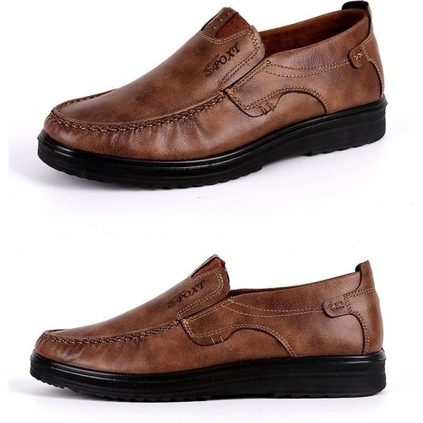 Zapatos Casuales De Cuero Genuino Para Hombre Transpirables CóModos Mocasines Para Hombre Planos De Cuero Oxford De Negocios Zapatos Transpirables Para Papá 42-image