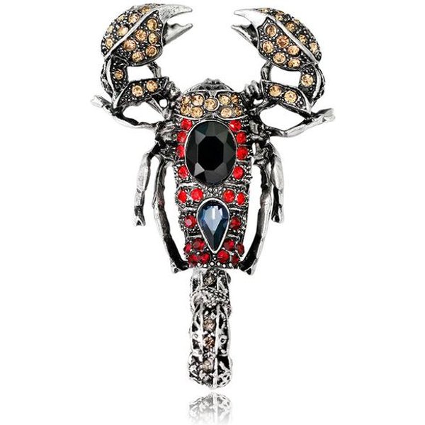 Moderna Personalidad Broche De EscorpióN Exagerado Retro AleacióN Incrustado Strass Animal Broche Broche Negro-image