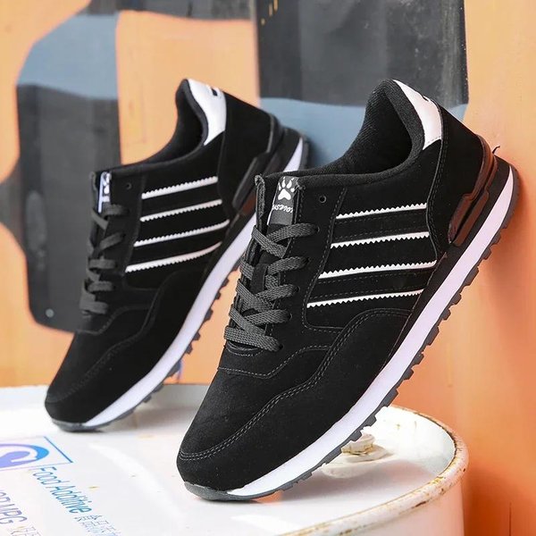 Wysokiej JakośCi MęSkie Trampki SkóRzane Obuwie Jesienne Nowe OddychająCe MęSkie Buty Tenis MęSkie PłAskie Buty Zapatillas Hombre 38-image