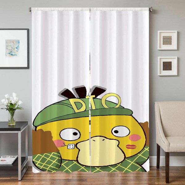 Cortinas De Cocina Para Interior De Hogar Para Sala De Estar 2 Piezas Cortinas Opacas Cortina De Puerta P-Psyduck ParticióN DecoracióN De Dormitorio W50Xh70Cmx2Pcs-Cl-image