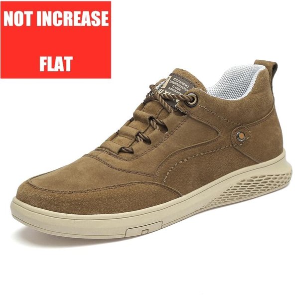 Zapatos De Moda Para Hombre Con Elevador Zapatillas De Cuero Genuino Con Plataforma Para Aumentar La Altura Plantilla 6CM Zapatos De Hombre 40-image