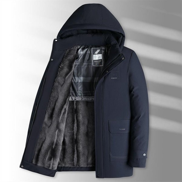 Ropa Acolchada De AlgodóN Para Hombres De Mediana Edad Y Ancianos, Con Capucha, Casual, A La Moda, Apilada Y Engrosada, Chaquetas Acolchadas De AlgodóN Para Hombres 5XL Black-image