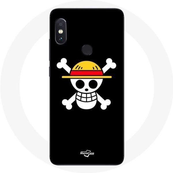 Funda Para Xiaomi Redmi Note 5 AI CáMara Dual One Piece Manga Calavera Fondo Negro-image