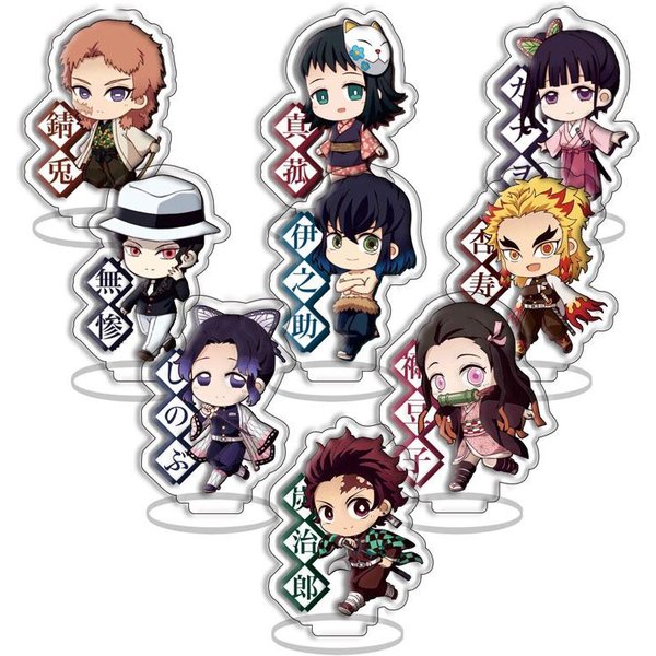 Demon Slayer Kimetsu No Yaiba Tanjiro Nezuko Llavero AcríLico Encanto Merchandising Anime Listo Para Stock Transfronterizo 55Mm Gray-image