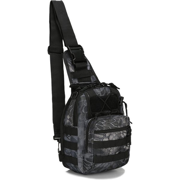 MęSka Taktyczna Oxfordzka Torba Na Pierś Wodoodporna Casualowa Saszetka Biodrowa Sportowa Torba Crossbody Na Ramię Black-image