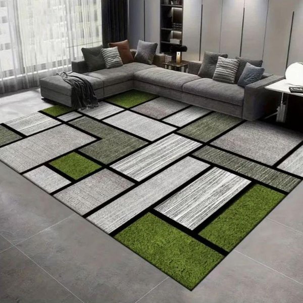 TróJwymiarowy Abstrakcyjny Dywanik Z Krzywymi Czarno-BiałY Gradient Geometryczny AntypośLizgowa Mata PodłOgowa Nowoczesny Minimalistyczny Dywan Do Wystroju Salonu 80X160Cm 31X63Inch-image