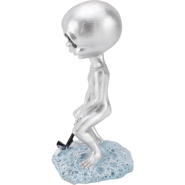 Zabawna Statua Obcego Dekoracja Ogrodowa Figurka Obcego Z ŻYwicy Ze Stabilną PłAską Podstawą Na ZewnąTrz Trawnik Gray-image