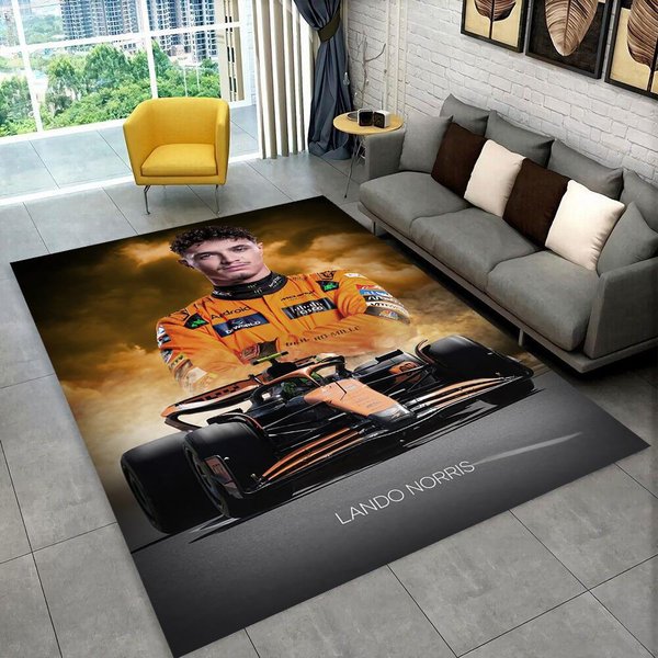 Dywanik 3D Z Lando Norrisem F1, Dywanik Do Salonu, Sypialni, Na Sofę, Wycieraczka, Dekoracja, AntypośLizgowa Mata PodłOgowa Dla Dzieci, Prezent 80X120Cm(31X47In)-image