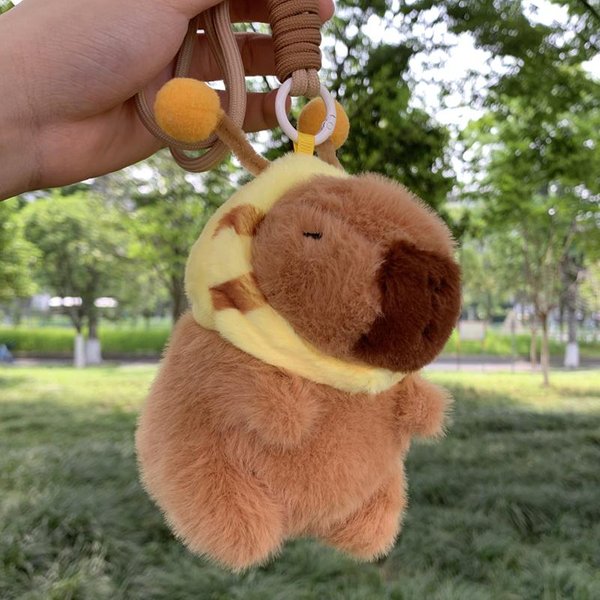 Urocza Kapibara PszczołA Pluszowa Zabawka Kawaii ZwierząTka Puszysta Kapibara Breloczek MięKka Wypchana PszczołA Plecak Miotacz Macek Wisiorek Prezent Urodzinowy-image