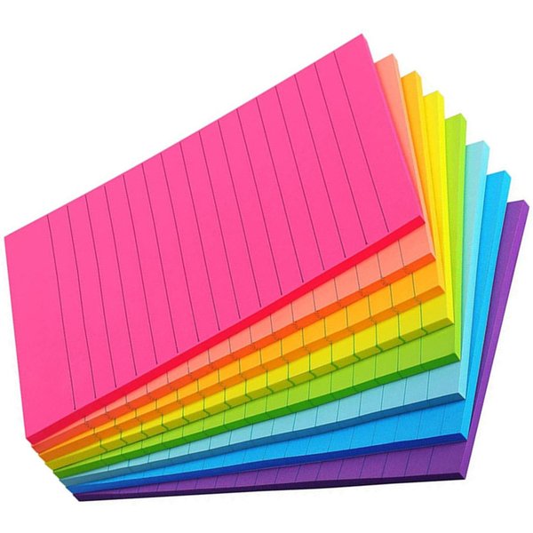 Notas Adhesivas Rayadas, 100 X 150 Mm, 45 Blocs, 6 Colores, Adhesivo Fuerte, Blocs De Notas-image