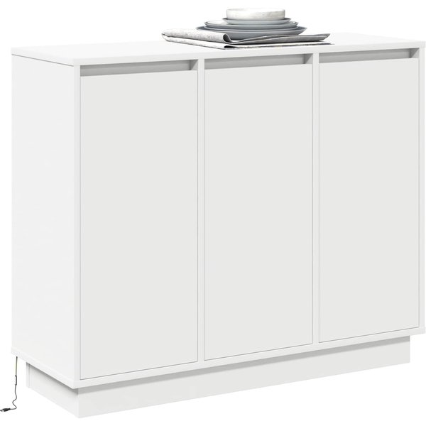 Aparador LED Blanco 90 X 32 X 75 Cm Tablero De PartíCulas-image