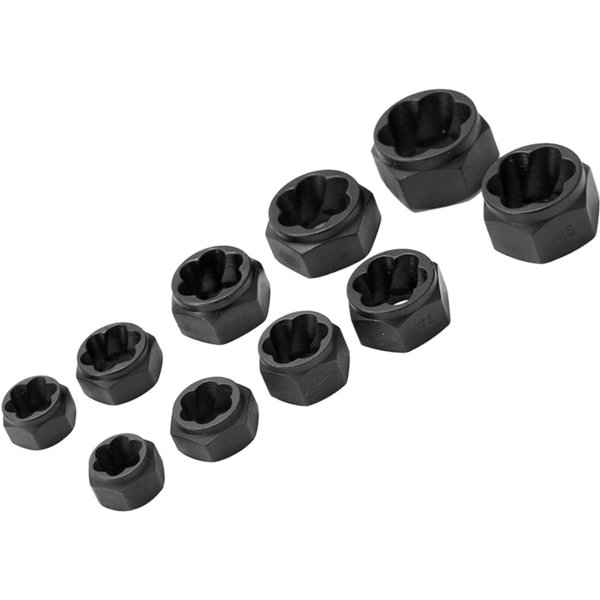Kit De Herramientas Removedoras De Pernos Tuercas Tornillos DañAdos De 10 Piezas Juego Removedor De Pernos DañAdos Dado Removedor De Pernos Tuercas Tornillos DañAdos Low Cased Black-image