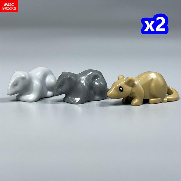 Klocki MOC Urocze ZwierząTka MałY Szczur Mysz Z Czarnymi Oczami Klocki DO-IT-YOURSELF Dla Dzieci Prezenty Dla Dzieci Zabawka Do SkłAdania-image
