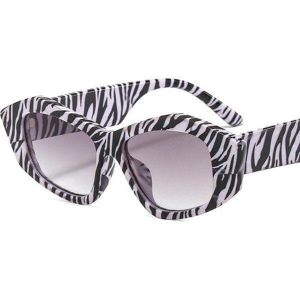 Stylowe Okulary PrzeciwsłOneczne Cat-Eye Najnowszy KształT Kobiety MężCzyźNi Soczewki Gradientowe WzóR Lamparta Zebrę Trend Retro Casualowe Okulary Ochrona UV 400 Okulary Sunglasses Gray-image