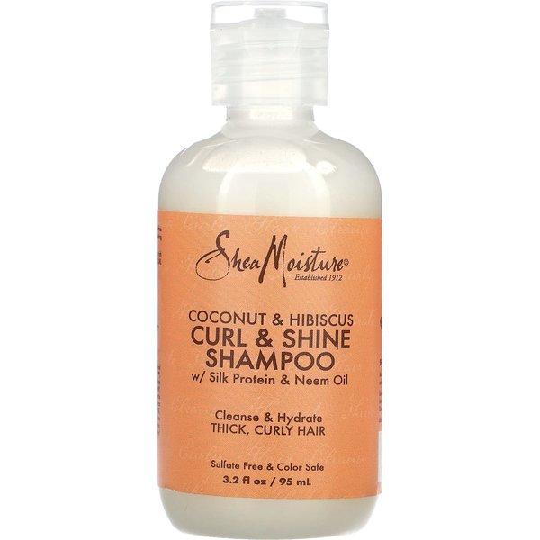 Sheamoisture, Szampon Curl & Shine, WłOsy Grube I KręCone, Kokos I Hibiskus, 3,2 Fl Oz (95 Ml) Beige-image