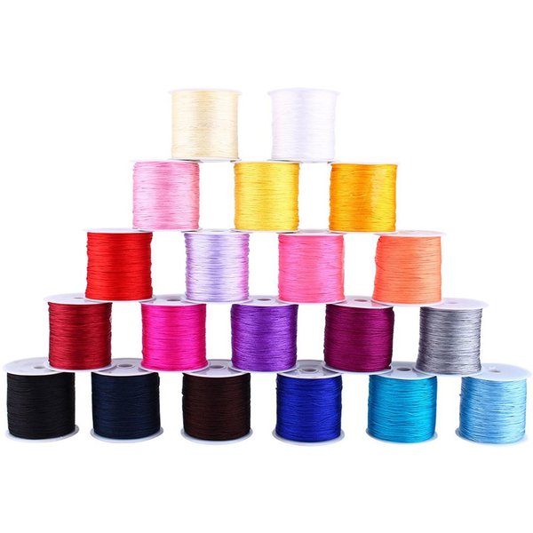 100M X 0.8Mm CordóN De Nudo Chino De Nailon Cola De Rata Macramé Hilo Cuerda Rojo-image