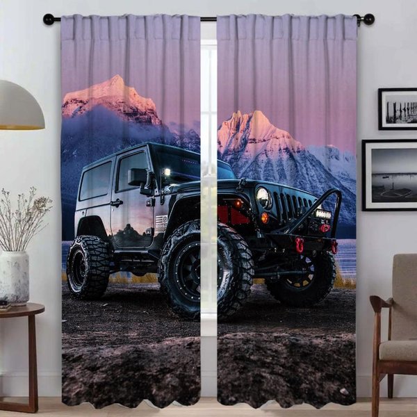 ZasłOny Do Salonu ZasłOna J-Jeeps Dekoracja Halloween ZasłOny Do WnęTrza Domu 2 Sztuki Tiul Do Sypialni Przegroda Rolety W50Xh70Cmx2Pcs-Cl Gray-image