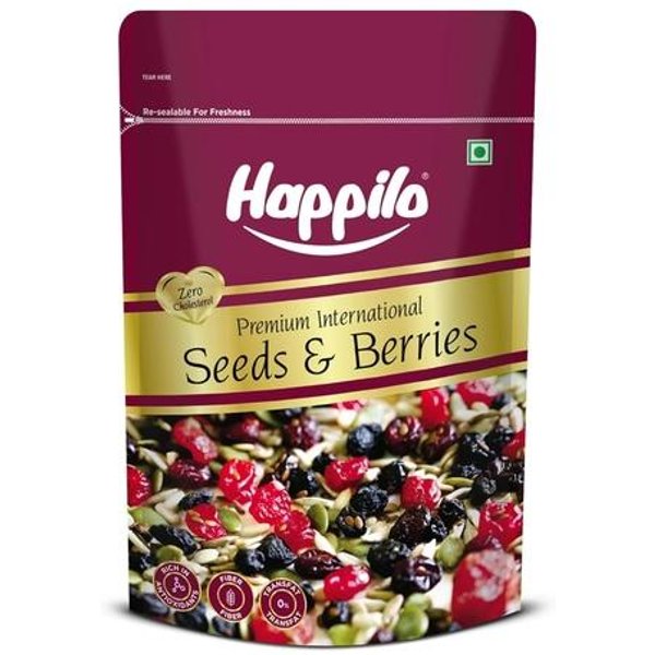 Happilo Premium International - Mezcla De Semillas Y Frutos Rojos (Paquete De 200 G) | Contiene Semillas Y Frutos Rojos Deshidratados Saludables | Bajo En CaloríAs Y Alto En Nutrientes-image