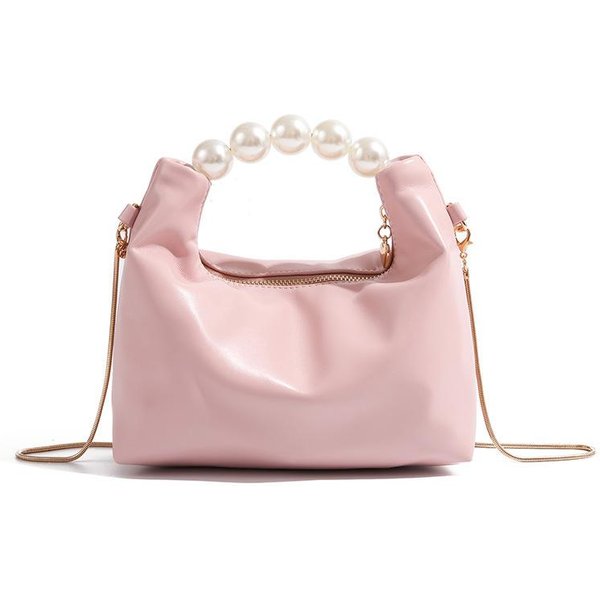 Bolso De Mano De Perlas De Alta Gama Para Mujer, Mini Bolso PequeñO De Cadena Para Llevar Al Hombro O Cruzado, Bolso Dumpling White-image
